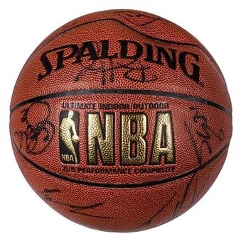 1999-00 NBA Champion Los Angeles Lakers Team Signed Spalding Basketball With 14 Signatures Including ONeal & Bryant (Beckett)